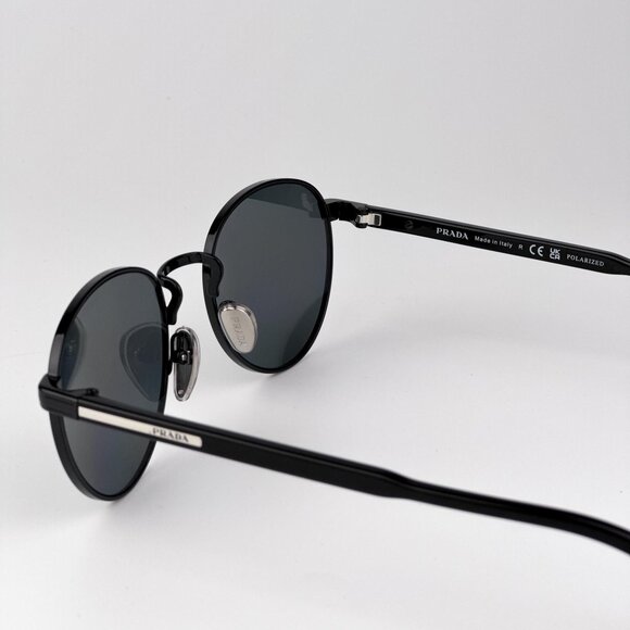 Prada PRB51S Polarized Sunglasses – Black Round Frame Black | Model 1AB5Z1 main image 3